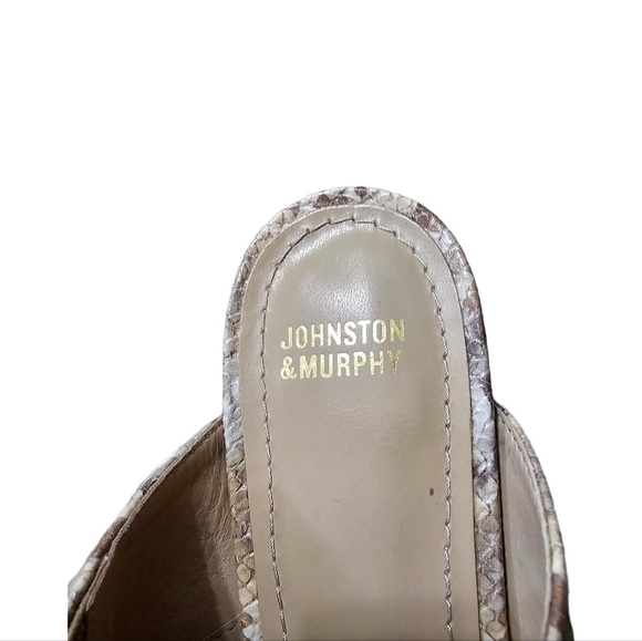 Snake print swifty mule sandals cream and brown block heel slip on sandal size 7 - Picture 8 of 10